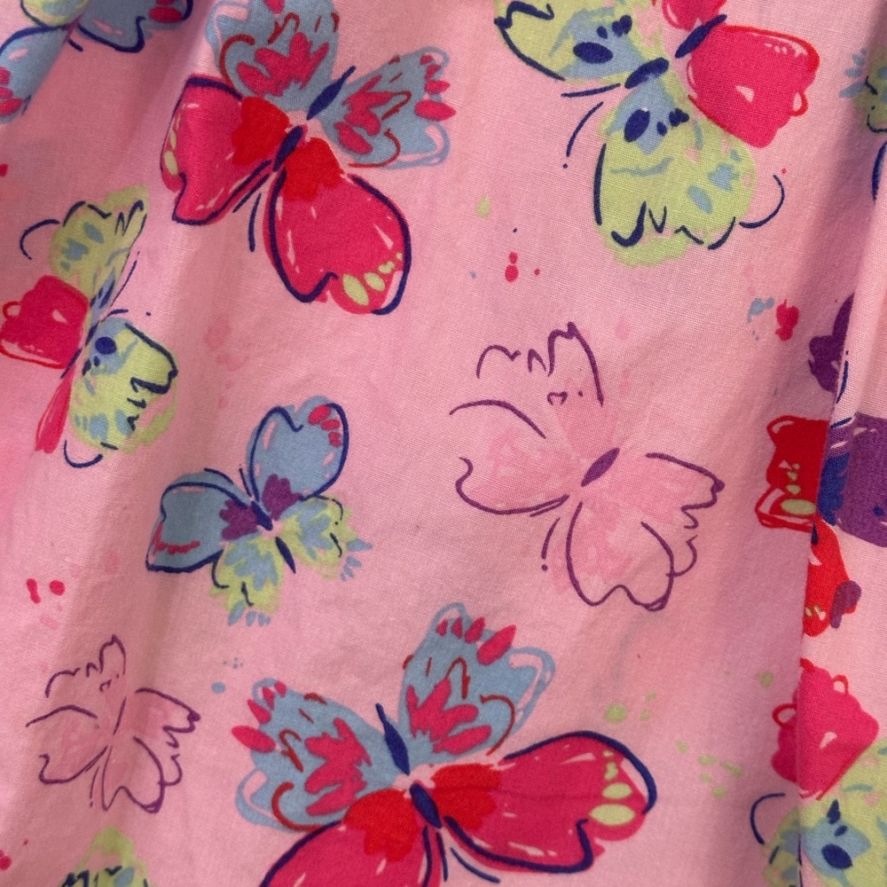 Joungland Girl's Pink Dress Butterfly Print Gingham Pink Sundress,  Size 6 Bow - Picture 3 of 5